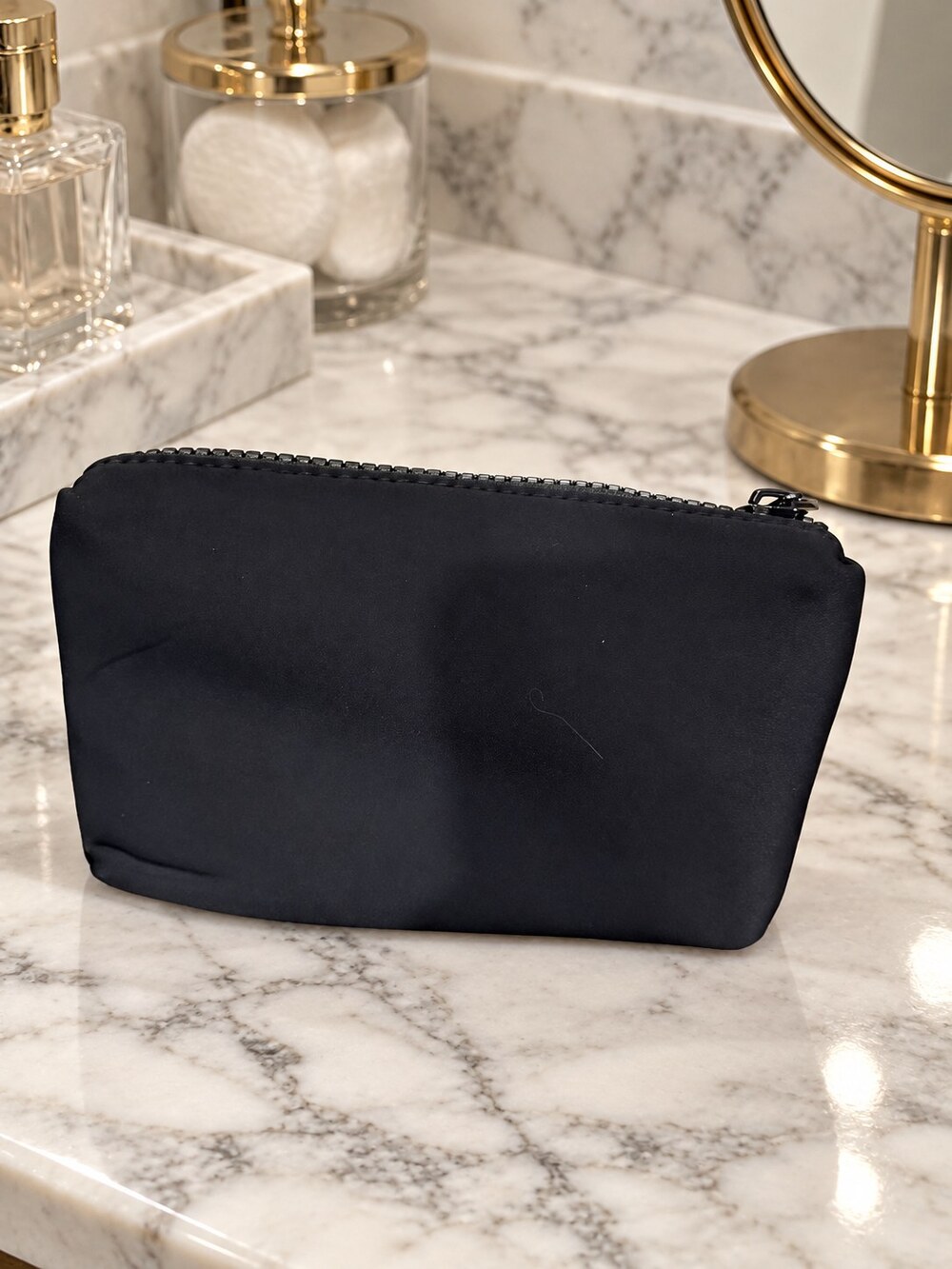 Chanel Black Zip Cosmetic Pouch | Zip-Top Makeup Storage - Picture 6 of 6